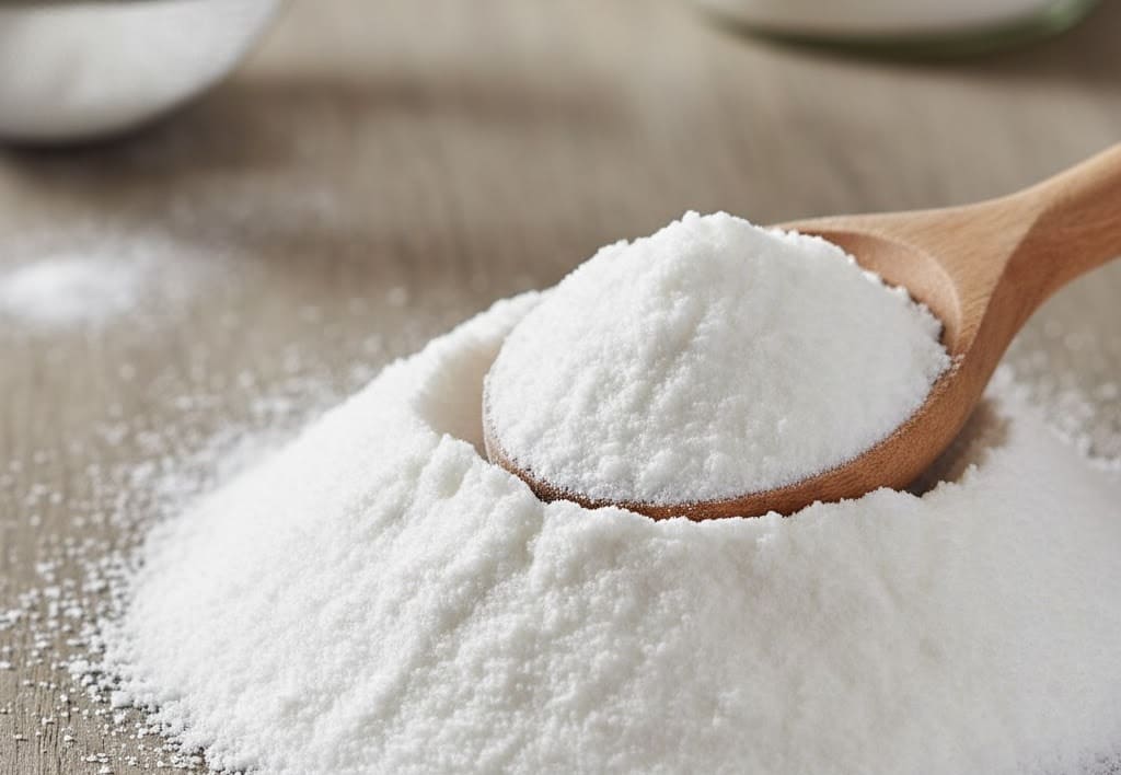 Baking soda in a spoon